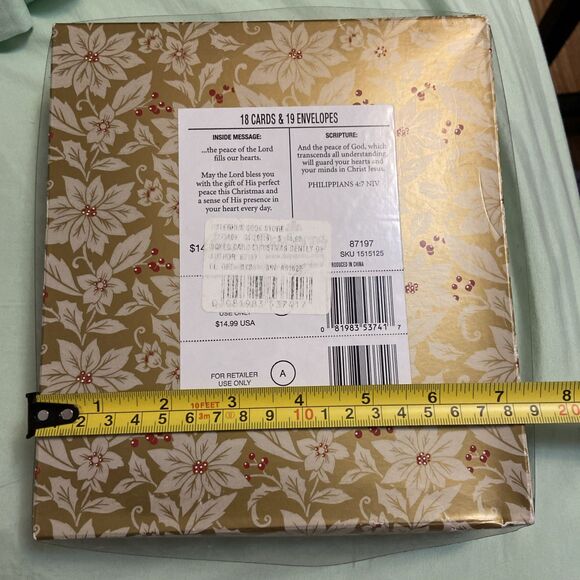 Christmas Greeting 18 Card Pack Glittery Snowflake DaySpring 8”by 5” Scripture - Picture 13 of 14